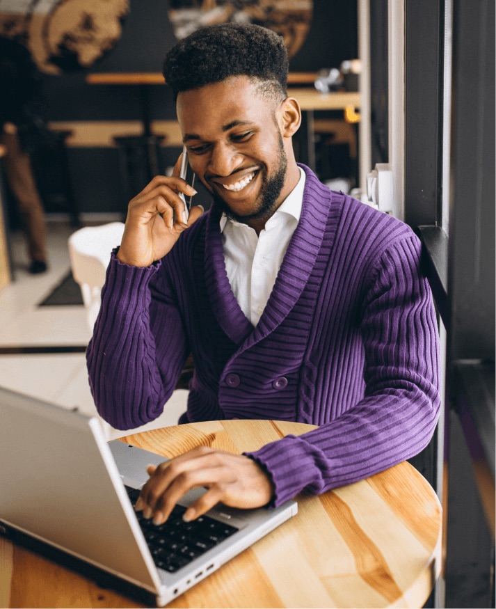 Business professional in modern office - Microsoft Teams collaboration with Momentum